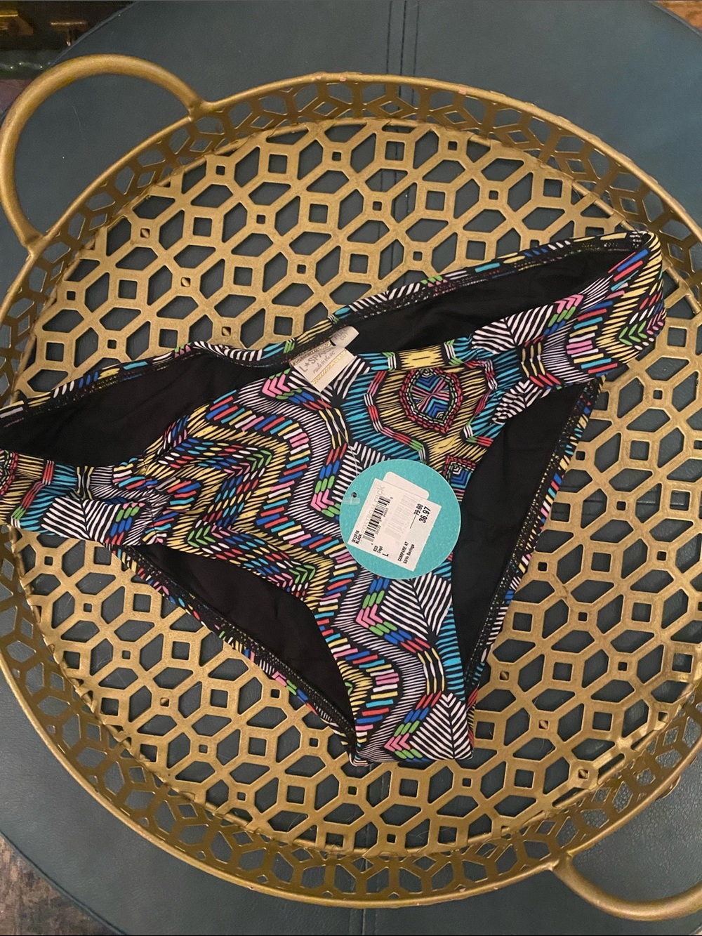 l*space Black Multicolor Chevron Bikini Bottoms